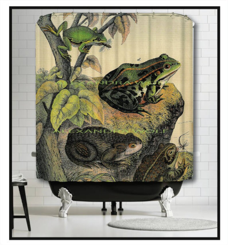 Frog Shower Curtain Iguana Frogs In Trees Image 0