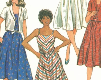 80s Sundress + Bolero Jacket | Simplicity 5845 Size 12 Bust 34 uncut