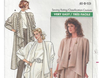 80s Draped Duster + Skirt + High Waist Pleated Tapered Pants | Very Easy Butterick 5848 Size 6 8 10