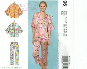 Laura Ashley Pyjamas | Dolman Sleeves, Pockets | McCalls 7696 Size 6 8 10 12 14 16 18 20 22 uncut
