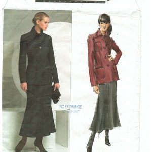 1990s Designer Jacket Slim Skirt & Belt Vogue 1209 Uncut FF 1990s Designer Jacket Slim Skirt & Belt Vogue 1209 Uncut FF