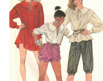 80s Yoke Shirt + Dress + Bloomers + Knickers | McCalls 8028 Size 16 Bust 38