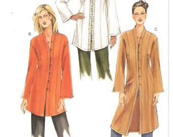 Front Button Tunic |  Bell Sleeves, Princess Seams | Easy Vogue 7854 Size 20 22 24 Uncut