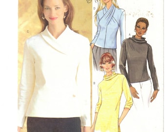 Long Sleeved Fitted Tops | Shawl Collar, Cowl Neckline | easy Butterick 4347 Size L XL Bust 38 40 42 44 uncut