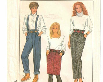 80s Paper Bag Waist Pants + Skirt | Loose Fitting | Simplicity 8870 Size 6 8 10 uncut