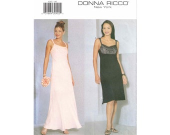 90s Raised Waist Evening Dress | Shoulder Straps, Flared | easy Butterick 6392 Size 16 8 10 or 2 14 16 or 18 20 22 uncut