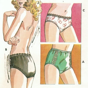 Ladies Panties Pattern Kwik Sew 718 Waist 22 23 25 27 1970s 
