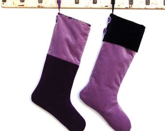 purple velvet christmas stocking elegant sophisticated minimalist decor large vintage mauve brocade unique unusual ooak - Purple Christmas Stockings purple velvet christmas stocking elegant sophisticated minimalist decor large vintage mauve brocade unique unusual ooak - Purple Christmas Stockings
