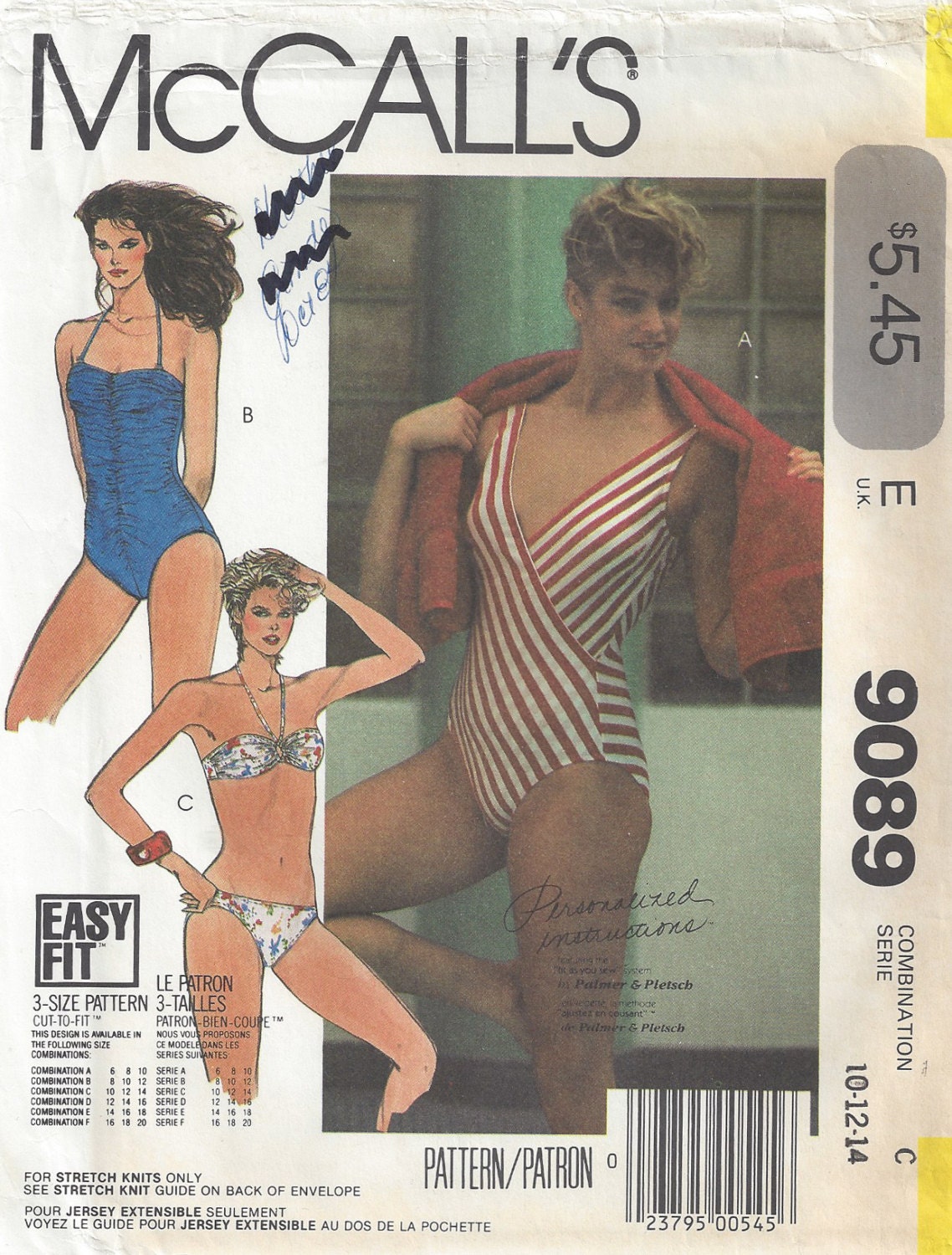 80s Swimsuit Pattern Bikini and Shorts Pattern Size 10-14 UNCUT Bathing-suit Pattern Simplicity 9391 Two Pieces Swimsuit