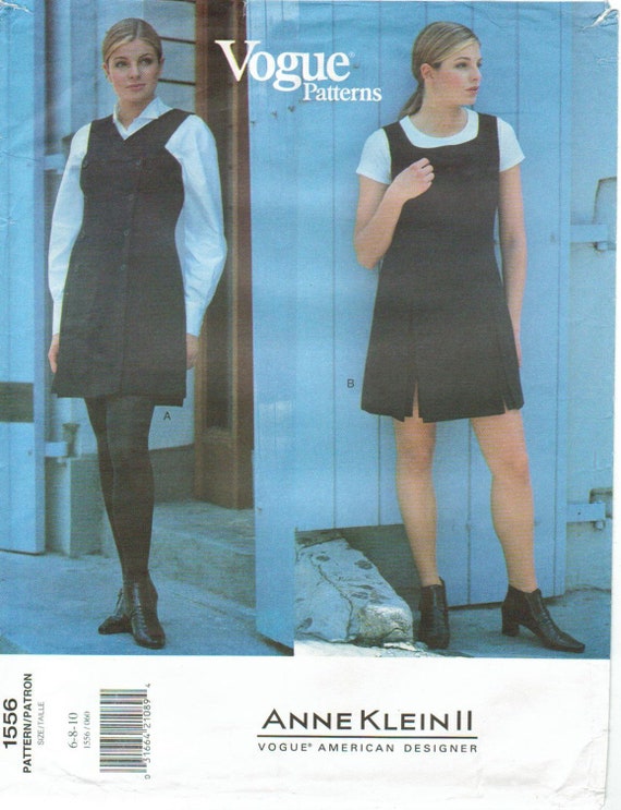 90s Anne Klein II | Fit and Flare Jumper & Blouse | Double Breasted | Vogue  American Designer 1556 Size 6 8 10 Bust 30 31 1/2 32 1/2 - Etsy