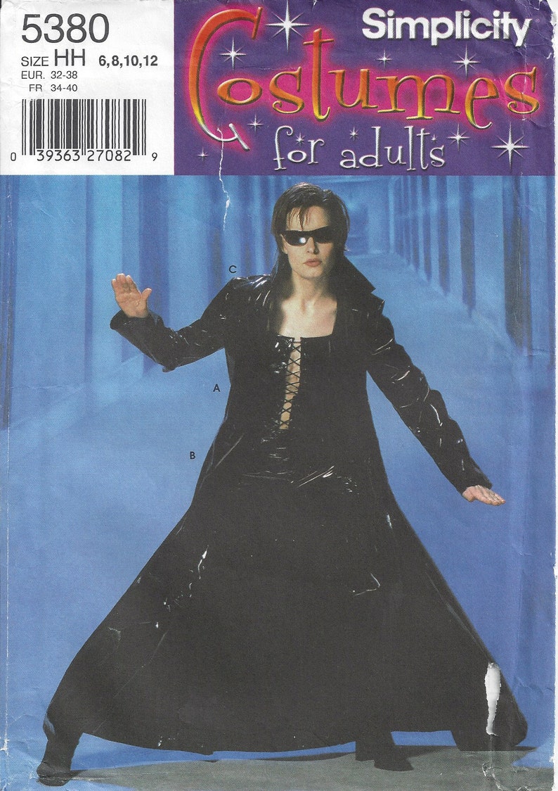 Trinity costume pattern (The Matrix Reloaded) - Simplicity 5380