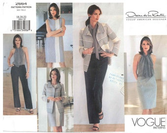 Vogue Day to Night Wardrobe Outfit | Oscar de la Renta Designer | Vogue 2664 Size 18 20 22 uncut