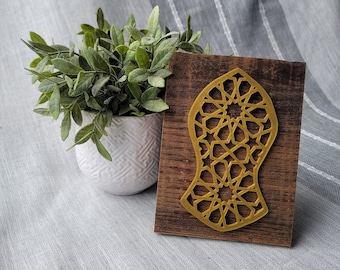 "Geprägtes ""Sacred Sandal"" Siegel / Nalayn Plakette - Echtholz |." Bauernhaus | Rustikal | Islamisches Dekor