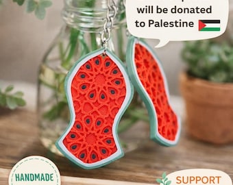 Palästina Wassermelone Geometrische Heilige Sandale Nalayn Schlüsselbund | 100% Gewinn werden gespendet