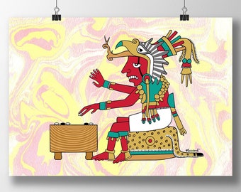 Eagle Warrior Go Game Art Print – Mesoamerican Inspired Poster