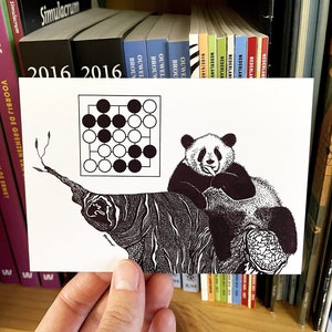 Cartão postal - Panda, 5x5 Seki - Baduk, Weiqi, Go Game