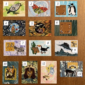 Lot de 5 cartes postales sur le jeu de go / Weiqi / Baduk - 47 modèles au choix