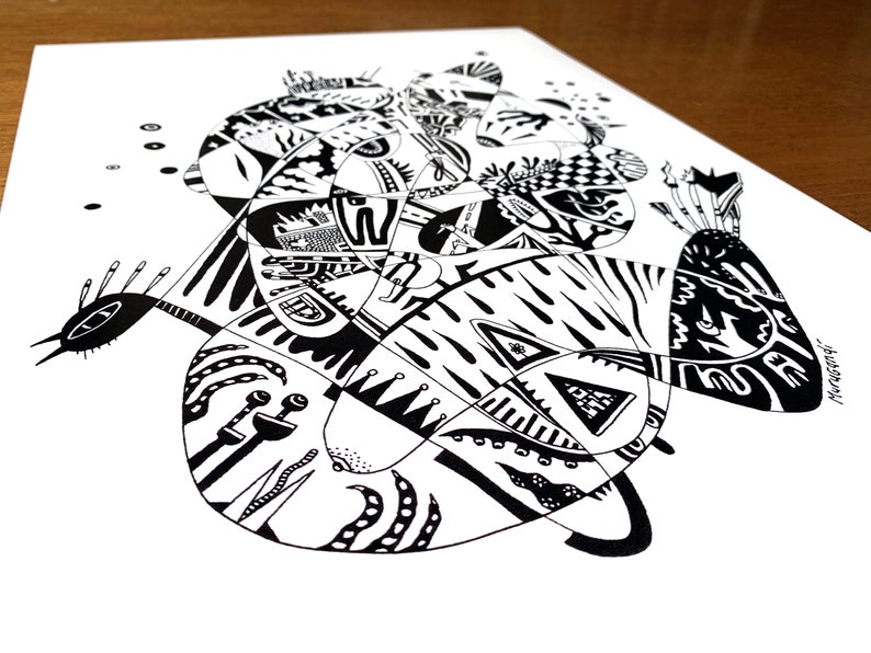 Poster - Automatic Drawing - Surrealist Automatism, Funky and Dreamy ...