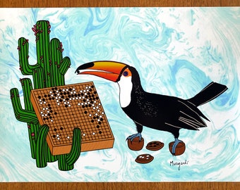 Toucan Go Game Art Print – Honinbo Shusaku Move