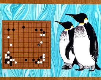 AlphaGo's Move 37 vs Lee Sedol Go Game Poster - Penguin Art Print