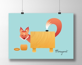 Cheeky Fox Go Game Art Print – Cunning Reynard Design