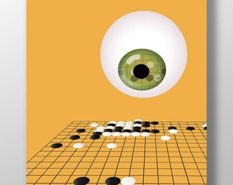 AI Go Game Art Print – "Through the Eyes of AI"
