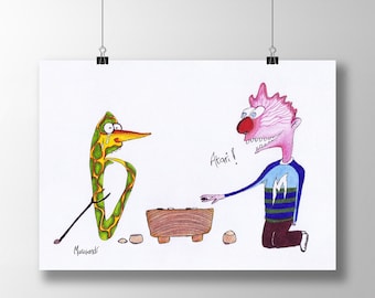 Poster - Atari! - Baduk, Weiqi, Go Game - That Feeling When you Lose a Board Game - Art Print in Sizes A4, A3 and A3+