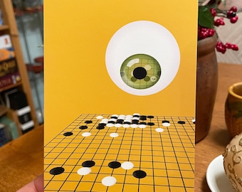 AI Go Game Postcard – Baduk, Weiqi, Igo Art