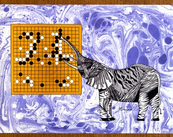 Lee Sedol vs AlphaGo Art Print – The Divine Move, Weiqi Baduk Go Game