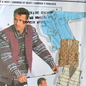 Burda Sewing Pattern 3672 Men&#39;s Shirt and Vest Size 46-48-50-52-54-56