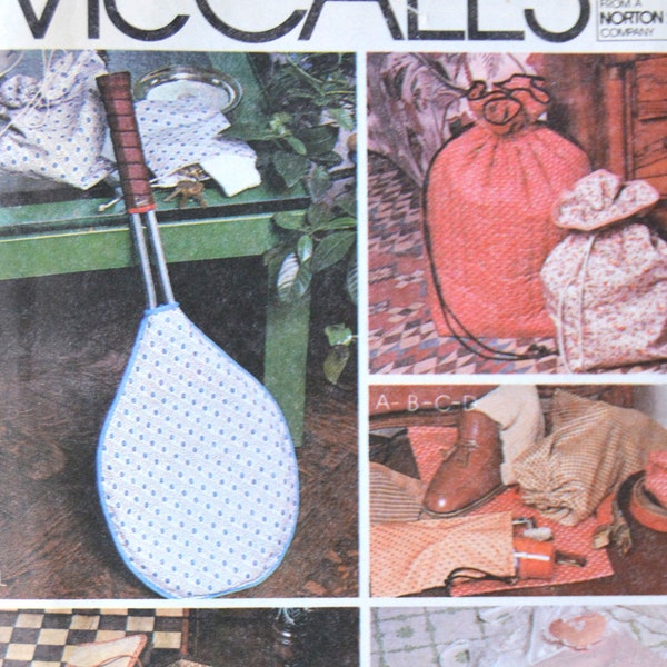 McCalls crafts 7378 Shoe Bags, Sachet, Book Cover, Purse, jewellery roll, teddy bear bag,  Ratchet Cover and frog Bean Bag Pattern 1980