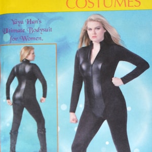 May include: A McCall's Costumes sewing pattern for a black bodysuit. The pattern is for sizes KK (26W-28W-30W-32W). The pattern cover features a model wearing the bodysuit and the text "Yaya Han's Ultimate Bodysuit for Women."