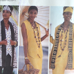 90s Butterick Essence Collection 3442 Jacket, Top, Skirt, Pants, and Hat Size 14-16-18