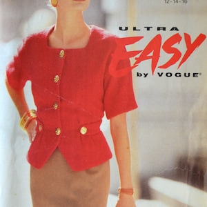 1992 Vogue Sewing Pattern 8279 Top and Skirt Size 12-14-16
