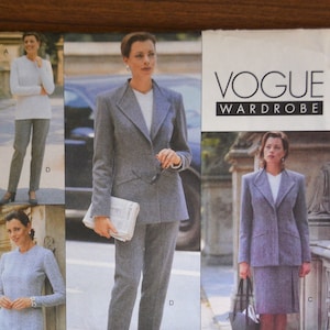 90s Vogue Wardrobe Sewing Pattern 2052 Jacket, Dress, Top, Skirt, and Pants Size 14-16-18