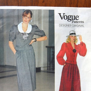 Vogue Bellville Sassoon Designer Original Sewing Pattern 1177 Top and Skirt Size 8