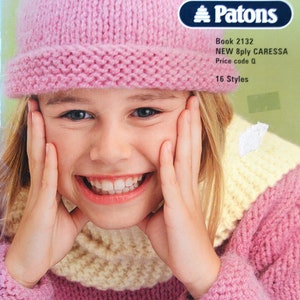 Libro de tejido Patons 2132: 16 tejidos rápidos para niños en Caressa de 8 capas