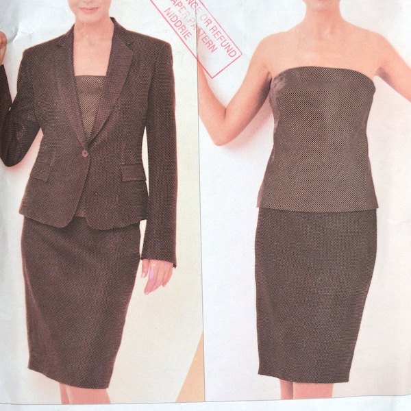 2002 Vogue Donna Karen New York DKNY Sewing Pattern 2684 Jacket, Skirt and Top Size 14