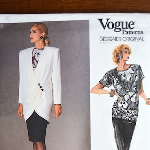 Vogue 1833 Bellville Sassoon Jacket Top and Skirt Sewing pattern American Designer, UNCUT Size 14, Bust 36