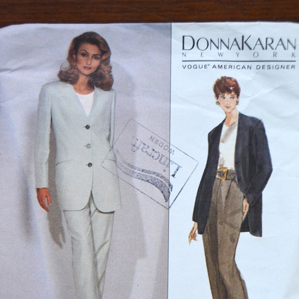 Vogue Donna Karen New York American Designer Sewing Pattern 2918 Jacket and Pants Size 12-14-16