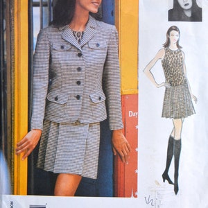 RARE Uncut Vintage Vogue Pattern 1702 Designer Anna Sui Suit, Jacket, Top & Skirt Size 8-10-12 Vogue Patterns 1995