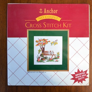 Anchor No Count Cross Stitch Kit  30 x 30 cm, Hard to find, Vintage, Beautiful scene, &quot;Solitary Point&quot; ,restful nature theme