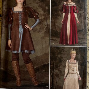 Simplicity Sewing Pattern 1773 Women&#39;s Costume Size 6-14 Medieval Dress Fantasy Costumes Uncut Cosplay Costume Pattern Queen Outfit Pattern