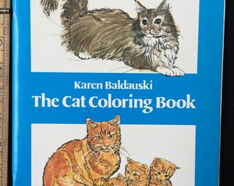 The Cat Coloring Book Dover Nature Staple Bound1980 By Karen Baldauski Vintage Colouring