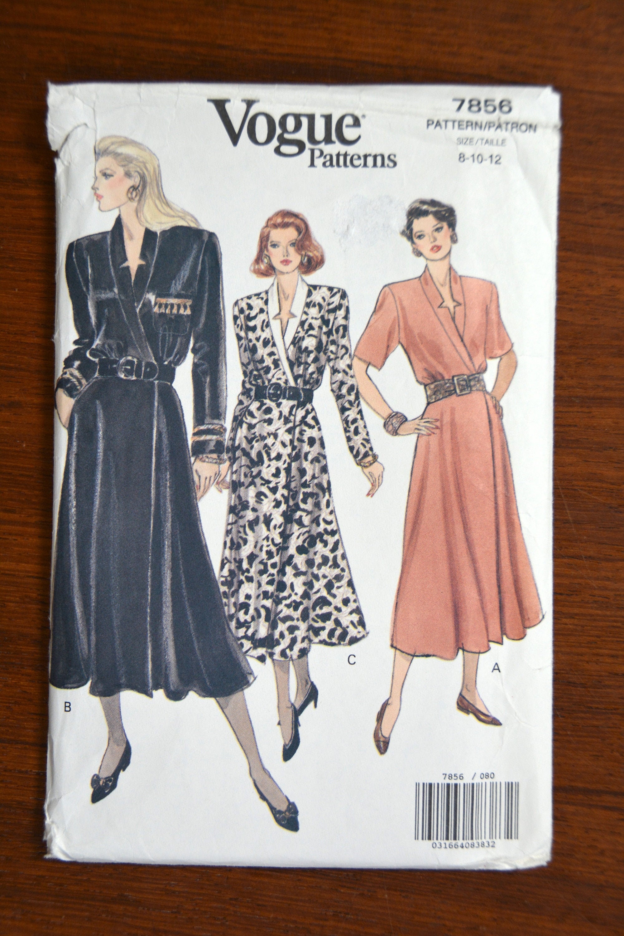 1990 Vogue Sewing Pattern 7856 Dress Size 8-10-12 - Etsy Australia