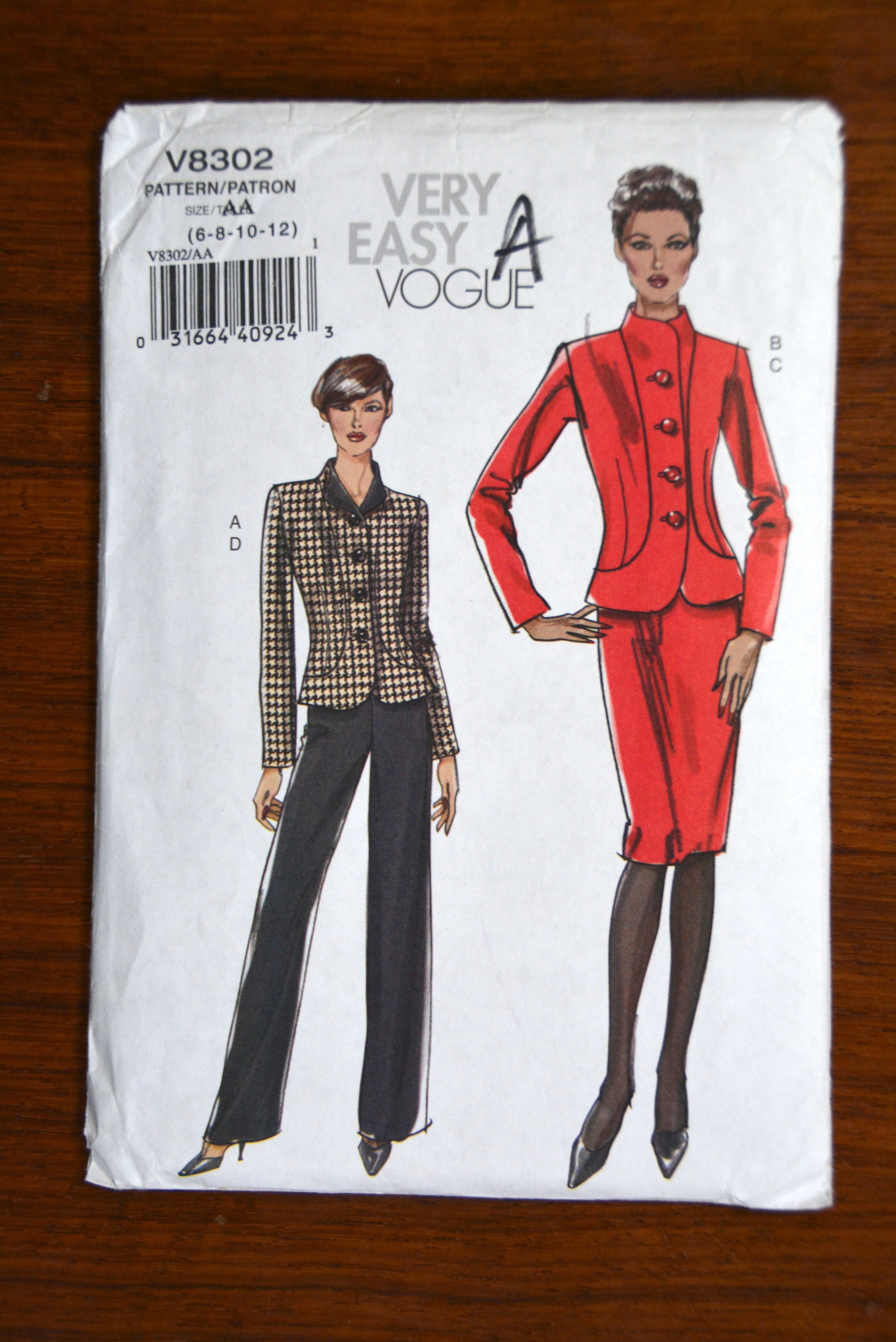 Vogue Sewing Pattern V8302 Jacket, Skirt, and Pants Size 6-8-10-12 - Etsy