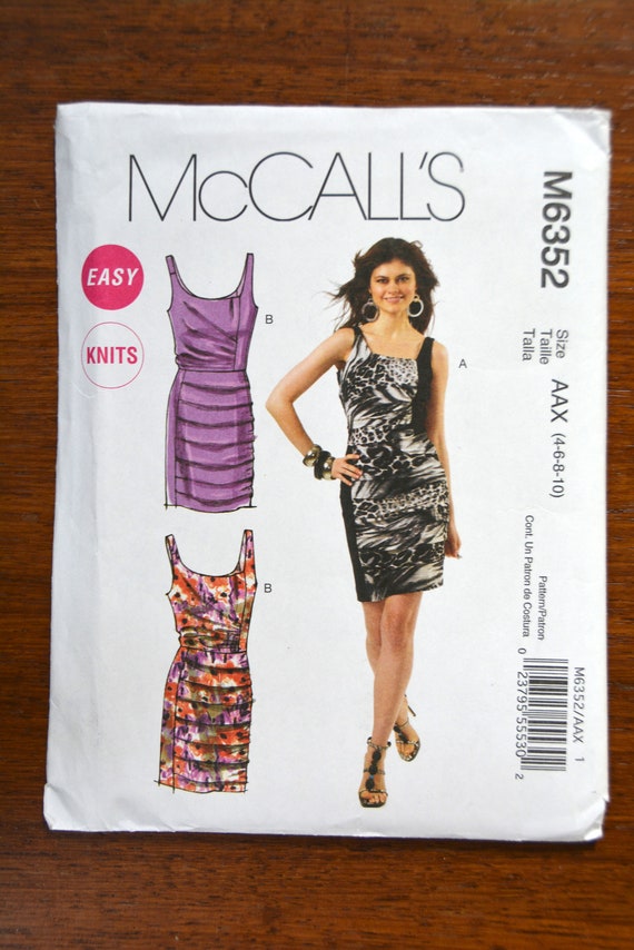 Mccall's Sewing Pattern M6352 Close-fitting Dresses Size 4-6-8-10 - Etsy