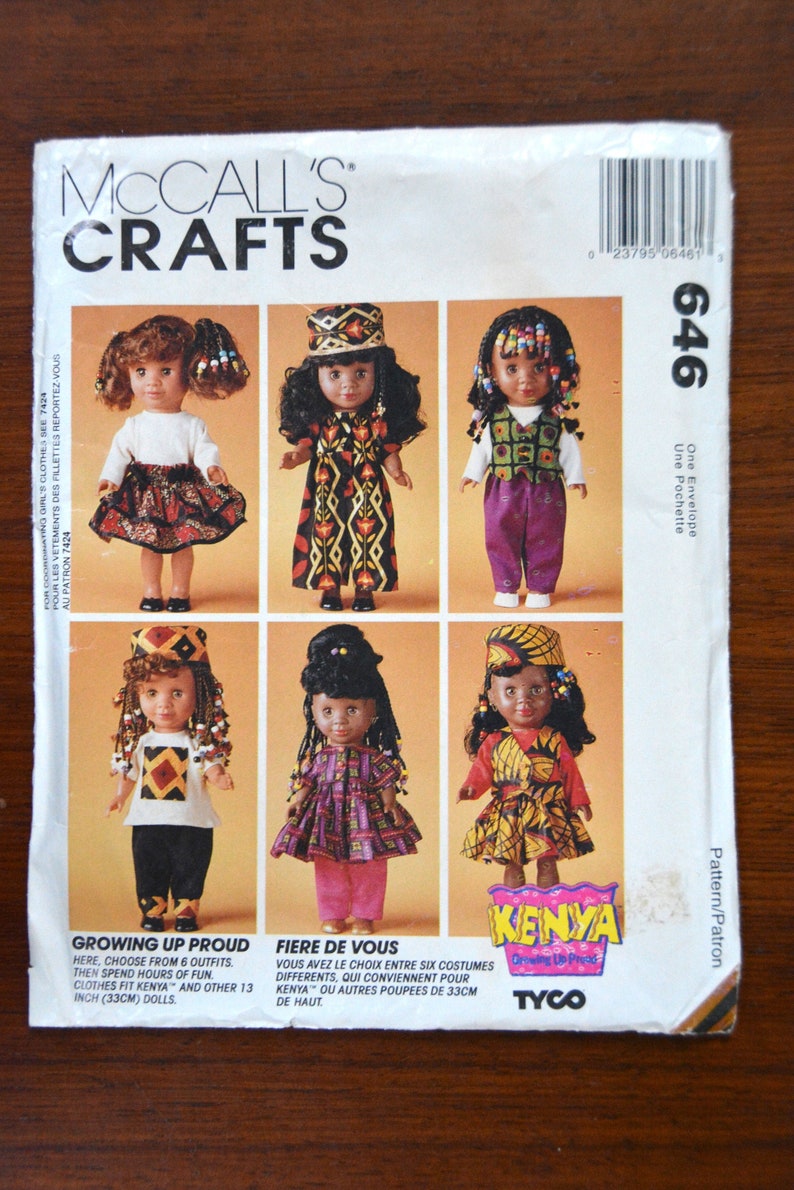 Pants McCall/'s 646 7395 Kenya Growing Up Proud 13 Doll Clothes Dolls Clothes Pattern Dress Top RARE Hat 13 Clothes Wardrobe Skirt