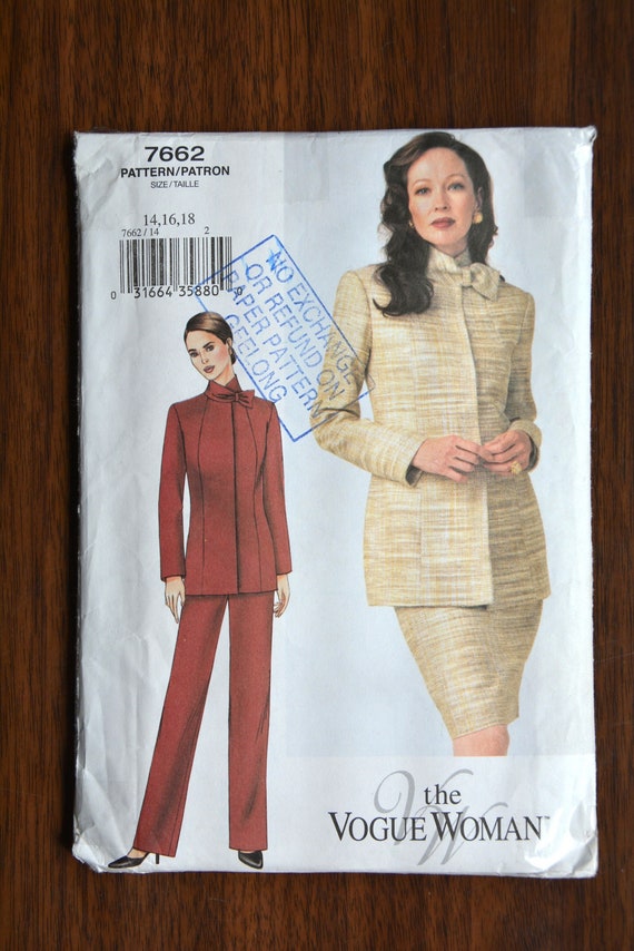 Vogue Sewing Pattern 7662 Jacket, Skirt and Pants Size 14-16-18 -   Canada