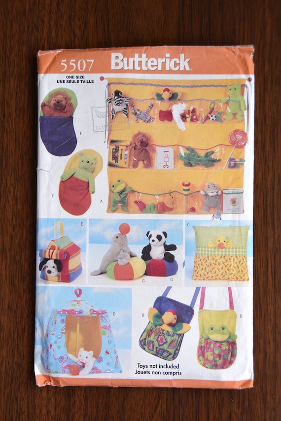 Butterick Sewing Pattern 5507 Bean Bag Animal Pals Accessories
